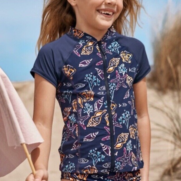Garnet Hill Other - Garnet Hill Girls’ Wave Rider Short Sleeve Rashguard